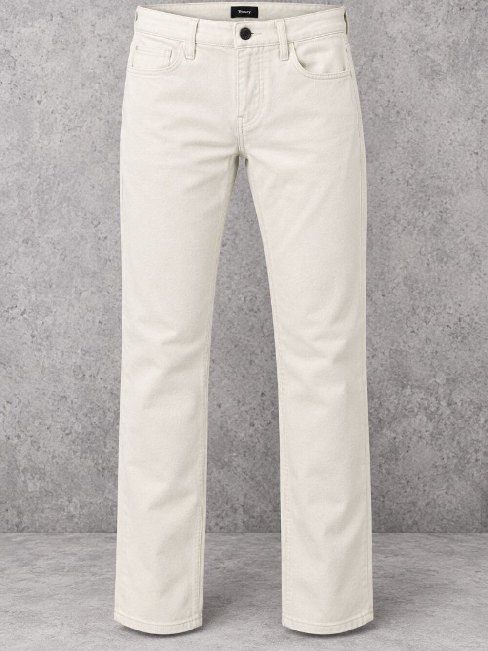 NEW Theory 24 (0/2) Treeca D Ecru Cotton Stretch Straight Leg Pants $175 Fairy
